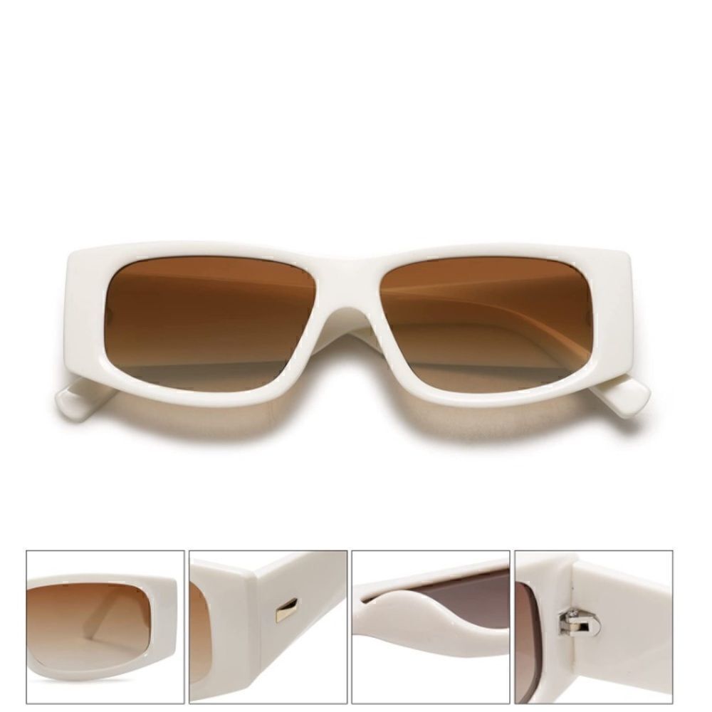 Retro Vintage Rectangular Sunglasses - Picture 4 of 5